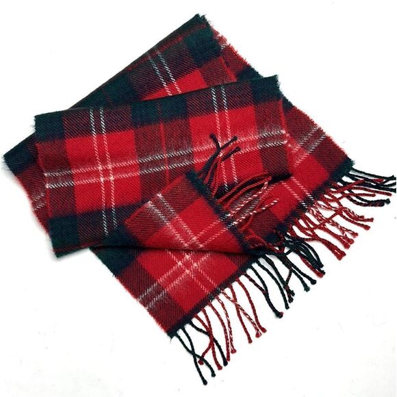 Highlander by Lochcarron Scotland Tartan Plaid Red Lambswool Scarf - Picture 3 of 8